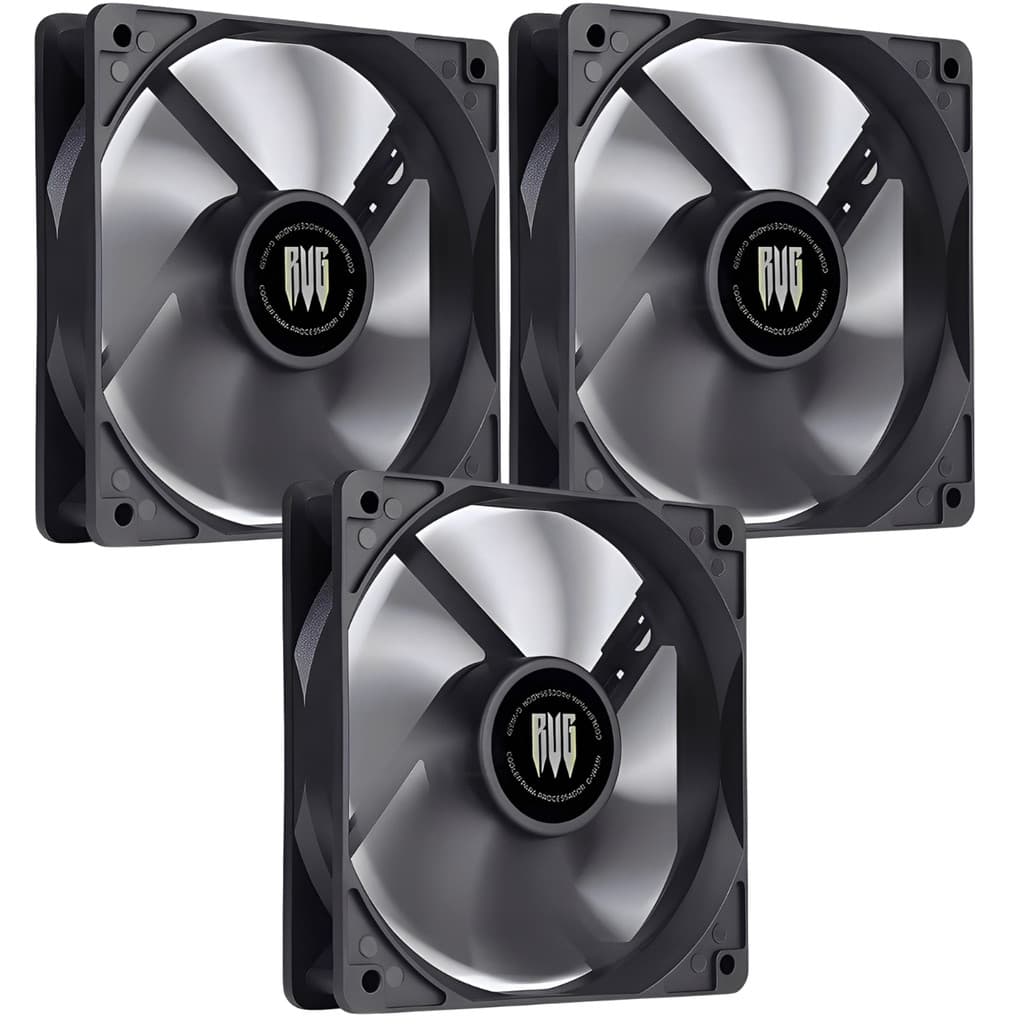 Kit Com 03 Cooler Fan Ventoinha Gamer 120mm Preto Silencioso Gabinete