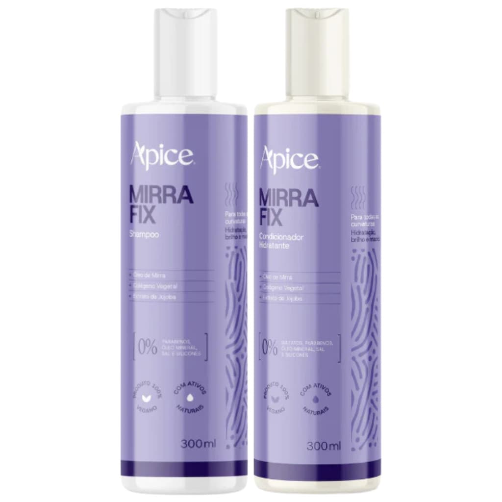Kit Shampoo E Condicionador Mirrafix Apice Acidificante Hidratante Capilar Sem Sulfato Vegano Apse 300ml