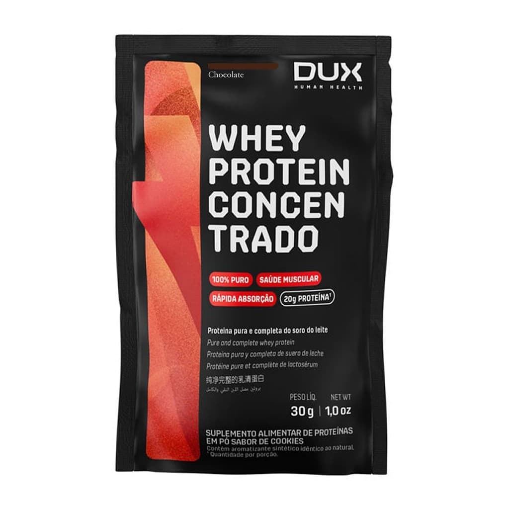 Whey Protein Concentrado - 1 Sachê 28g Chocolate - Dux Nutrition