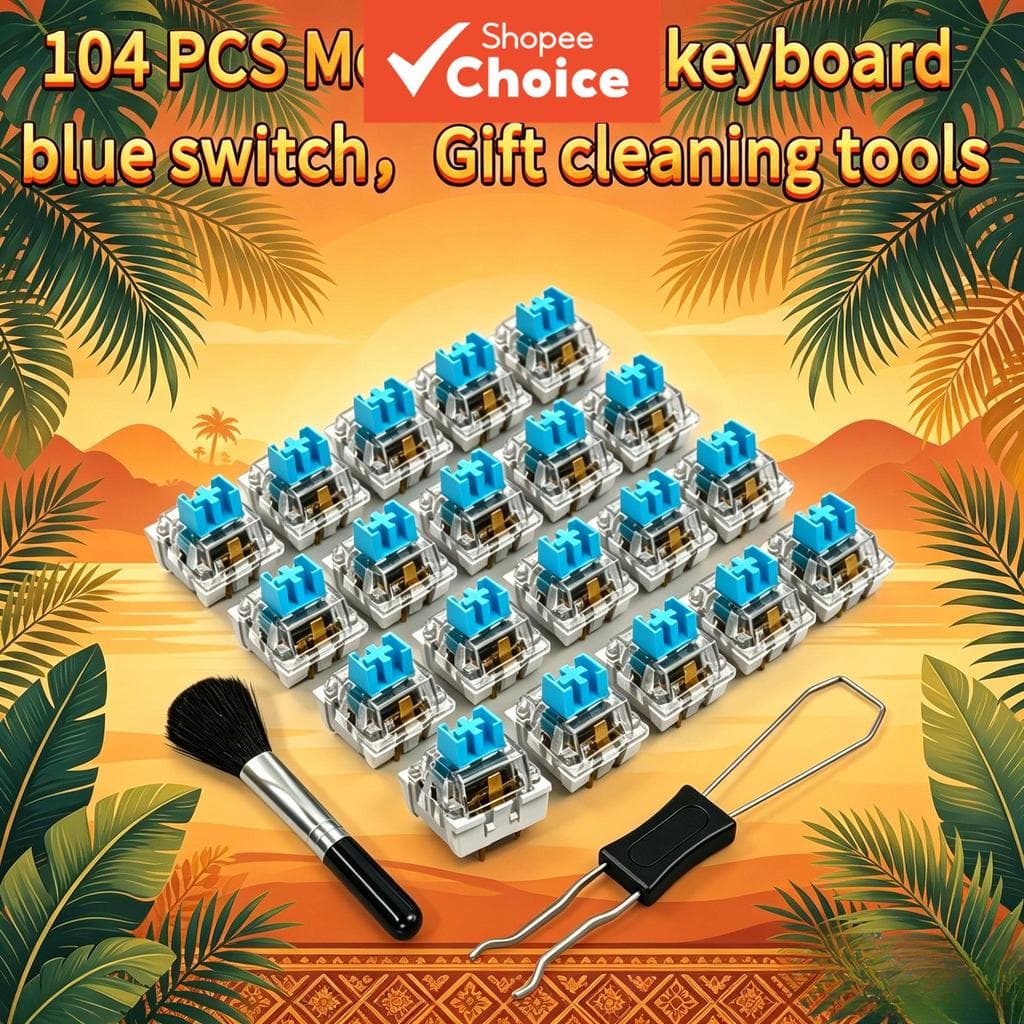 Interruptores azuis para teclado mecânico, hotswap 3 pinos, táteis, substituíveis, para personalizar/consertar teclados