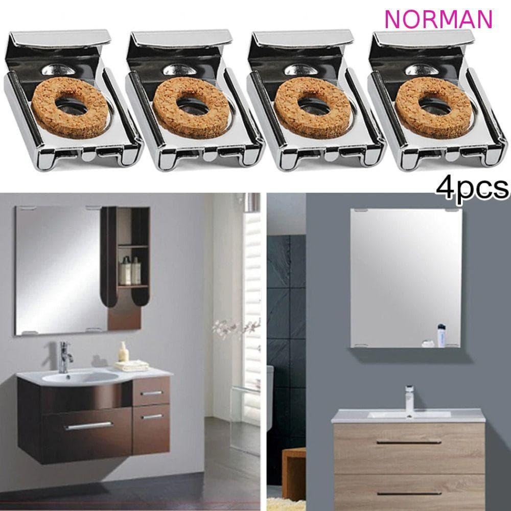NORMAN 4pcs Cabide De Espelho De Vidro , Suportes De Montagem Na Parede Clipes , Suporte De Prateleira Sem Moldura