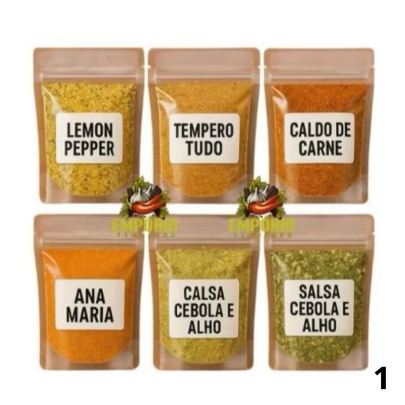 KIT 12 Temperos e Condimentos 50g Cada | Especiarias Naturais para Culinária | Mix de Temperos Selecionados Cozinha Shop