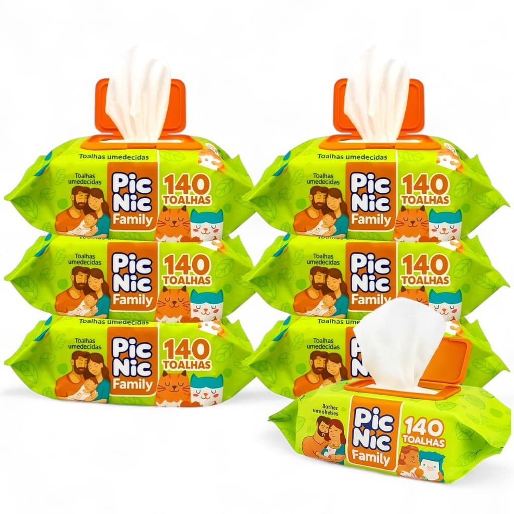 Lenço Umedecido Toalha Premium Lencinho Recem Nascido Bebe Adulto Atacado Promoção PicNic family