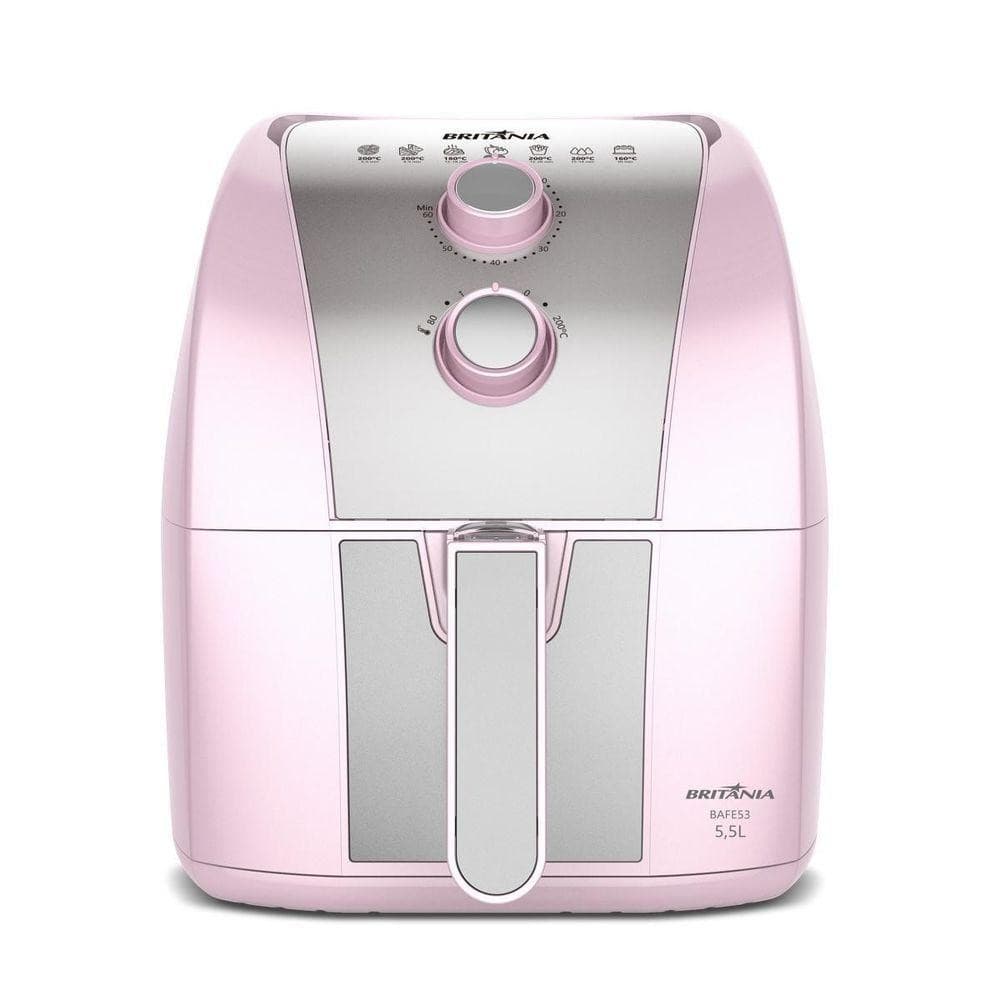 Air Fryer Rosa Britânia 5,5L Sem Óleo 1500W BAFE53 220V