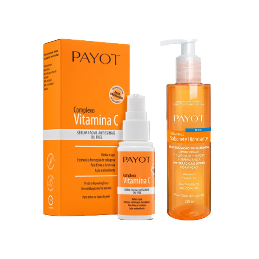 Kit  Sabonete Liquido Vitamina C Payot Hidratante Detox + Serum Complexo Vitamina c Payot 30ml