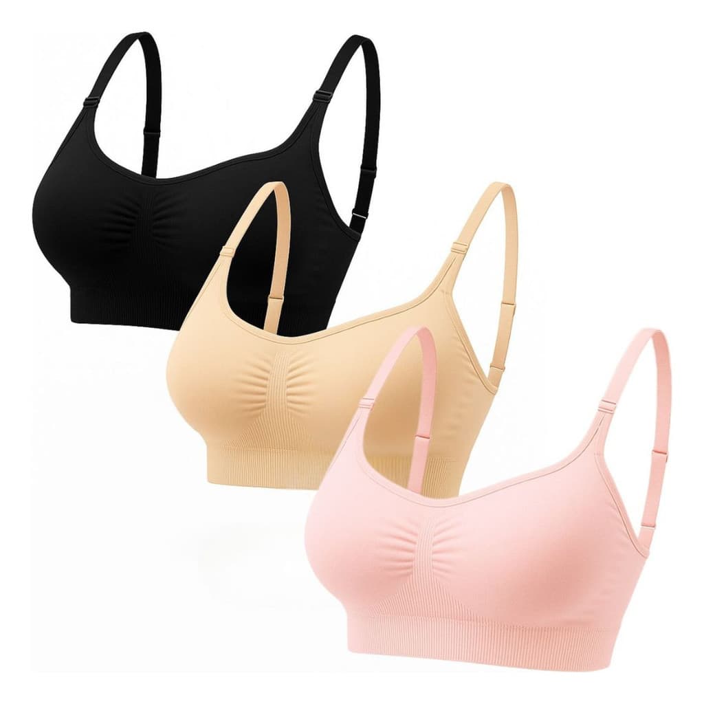 Kit 3 Top Sutiã Feminino, top Fitness com Alça e Fecho Ajustável Bojo Removível  top feminino