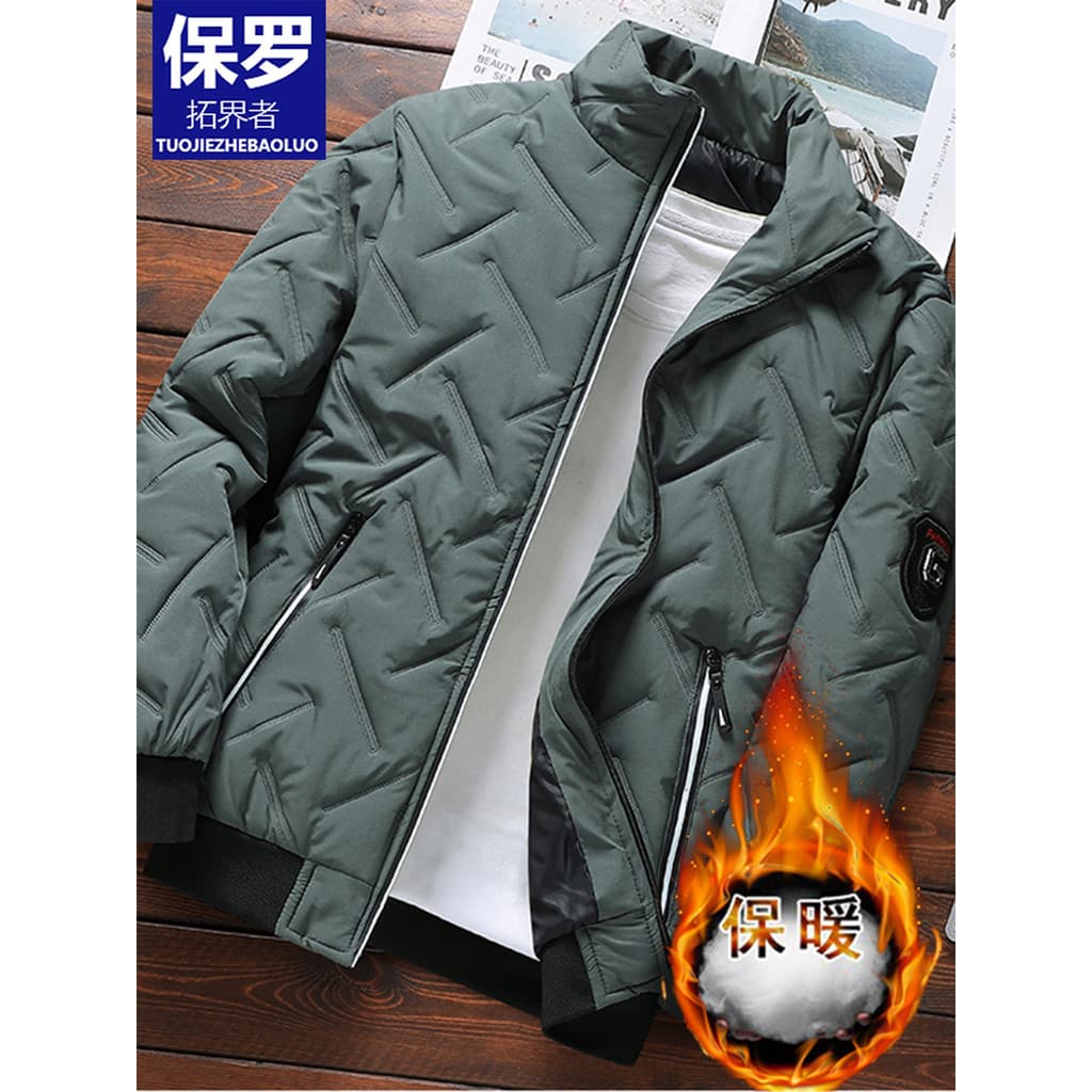 Paul outono inverno quente jaqueta acolchoada de algodão masculina gola alta espessada jaqueta à prova de vento jaqueta 