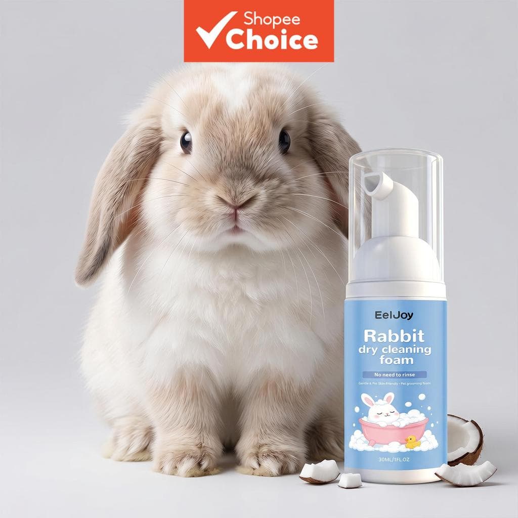 Espuma de limpeza avançada para pequenos pets, shampoo em espuma sem enxágue, suave e seguro para o pelo de coelhos - 30