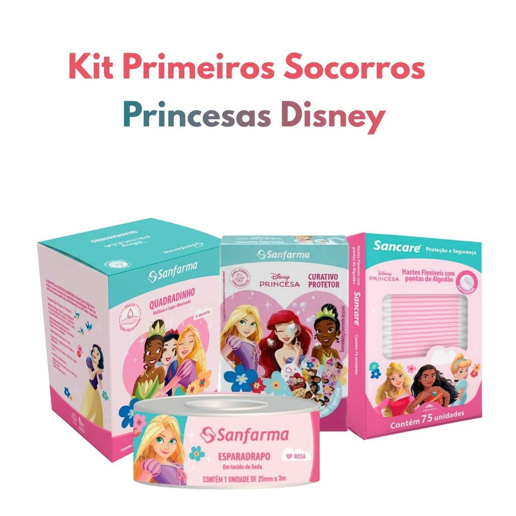 Kit Primeiros Socorros Infantil Disney Princesas Completo