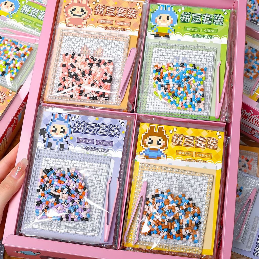 Conjunto de Quebra-Cabeça de Pérolas Labubu Embalado, Brinquedo Educativo Interativo para Pais e Filhos, Brinquedo DIY P