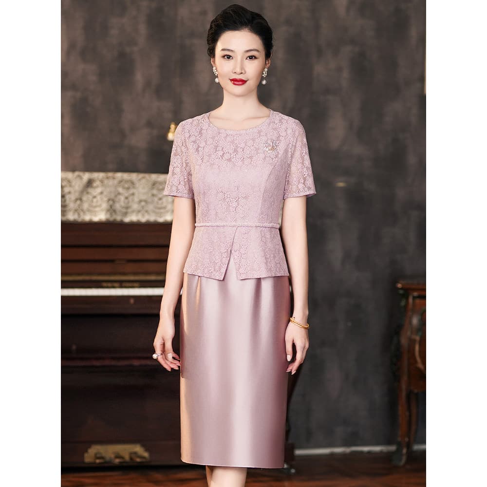 Mãe temperamento vestido de verão jovem pequeno vestido de noite feminino 2025 novo estilo moda vestido saia High-End lu
