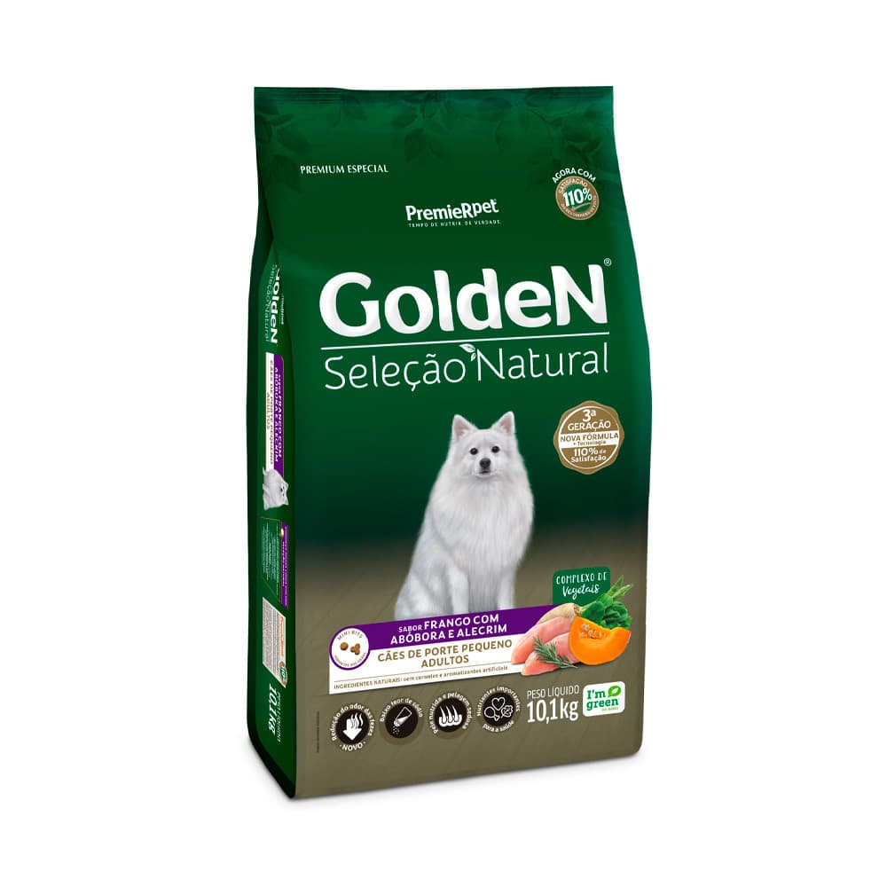 GOLDEN SELECAO NATURAL CAO ADULT RAÇA PEQUENA ABOBORA 10,1KG