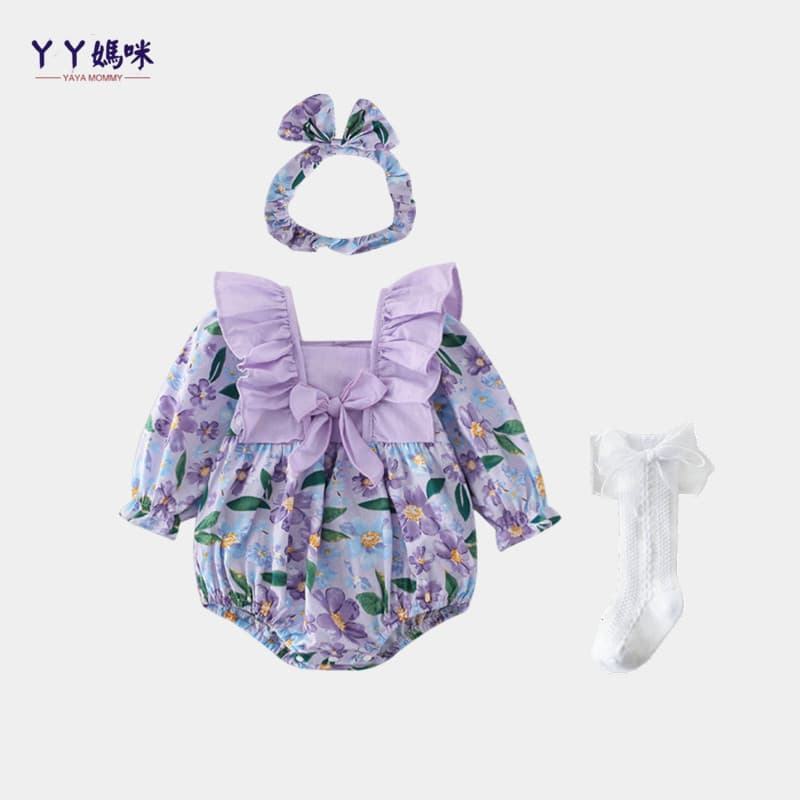 Mês inteiro roupas de bebê roupas de outono algodão puro bebê menina Floral princesa roupas de bebê recém-nascido menina