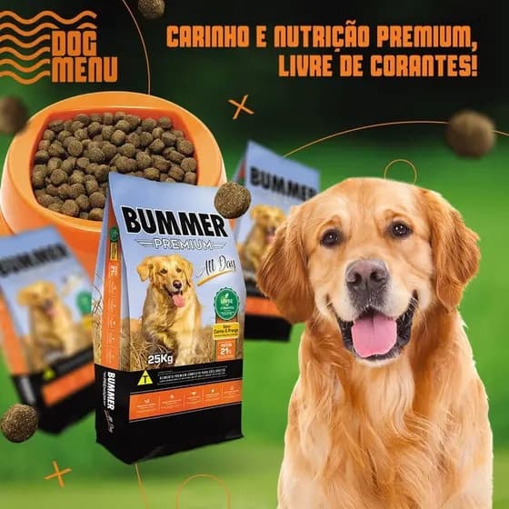 Ração Para Cachorro 15kg Bummer All Day 21% Proteína - Ração Premium 15 KG