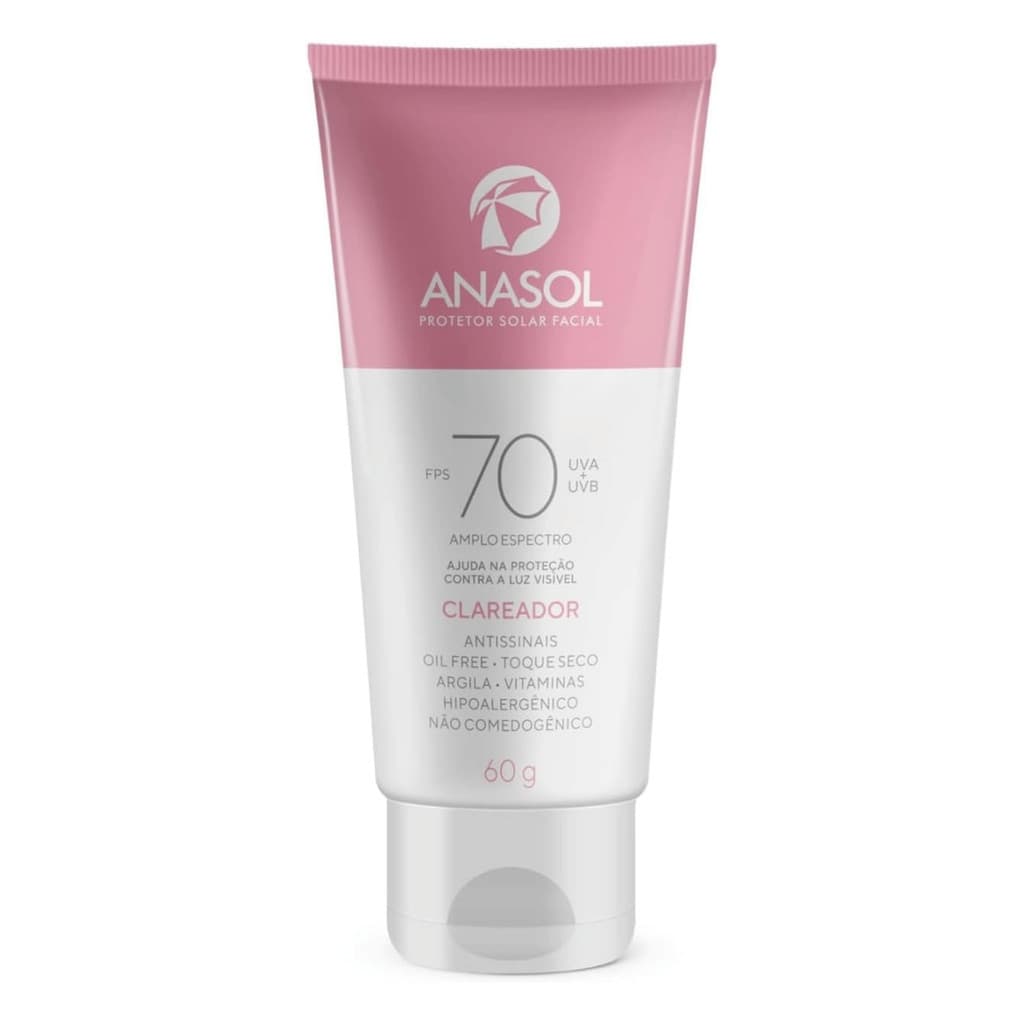 Anasol Protetor Solar Facial 70 Fps UVA + UVB 60g