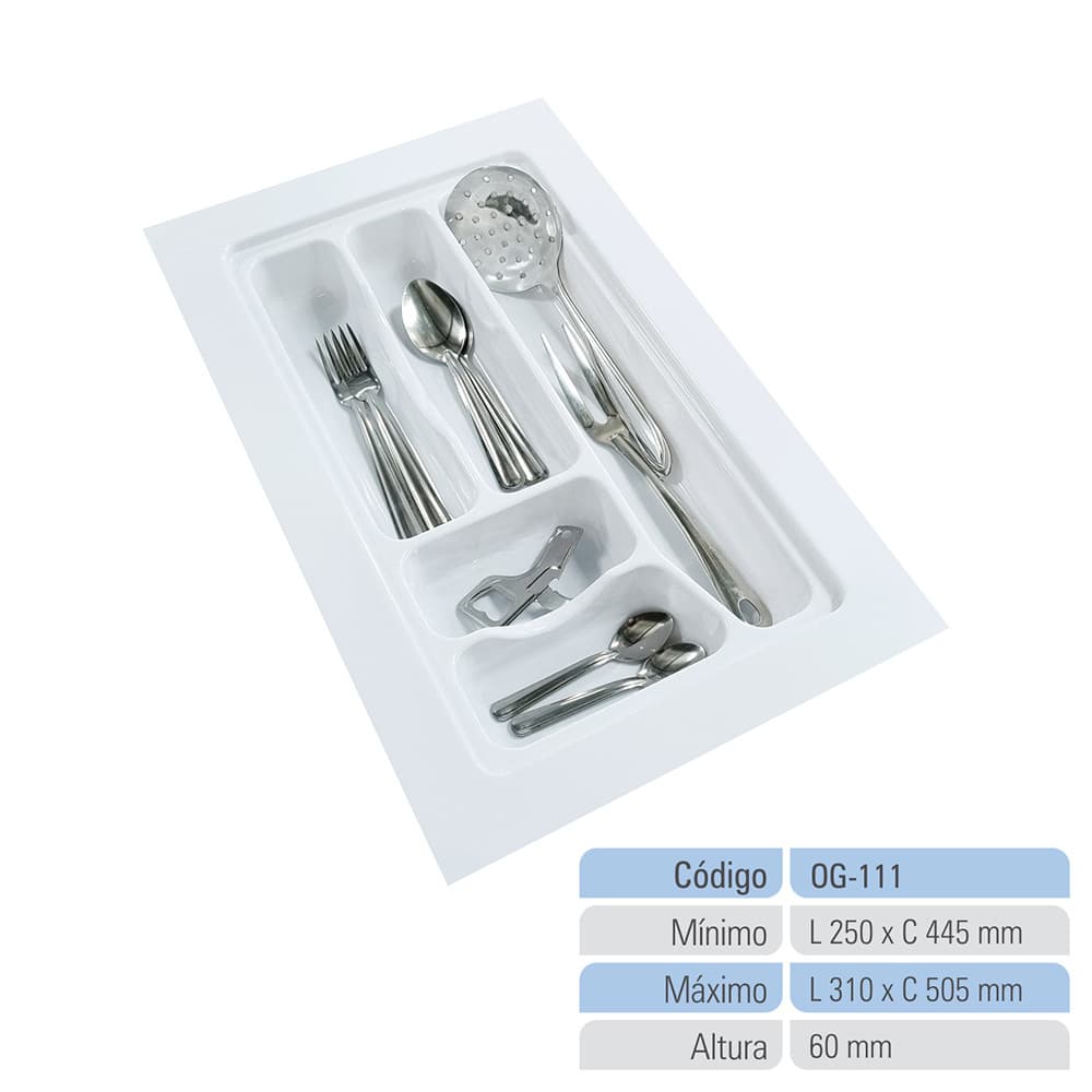 Organizador de Gaveta Porta Talheres Divisor de Talheres Organizador de Cozinha OG-111 Bandeja Multiuso
