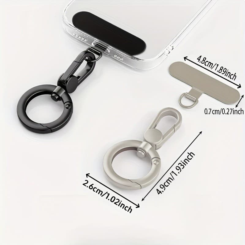 Patch De Clipe De Cordão De Telefone De Aço Inoxidável 360 ° Capa Anti-Perda Rotativa Pendurada Corda Snap Destacável Ul