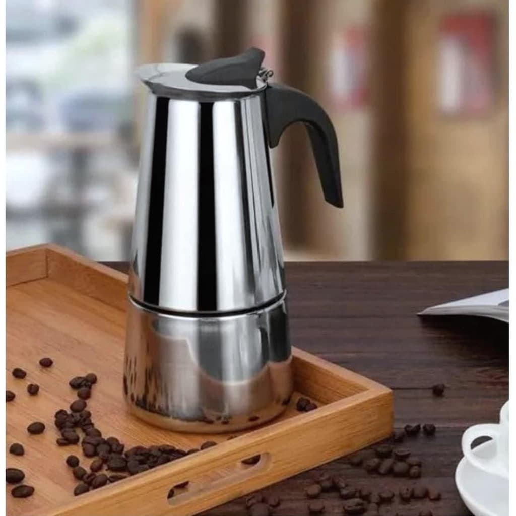 Máquina de Café Moka/Expresso – Cafeteira Italiana em Aço Inox – 4–6–9 xícaras