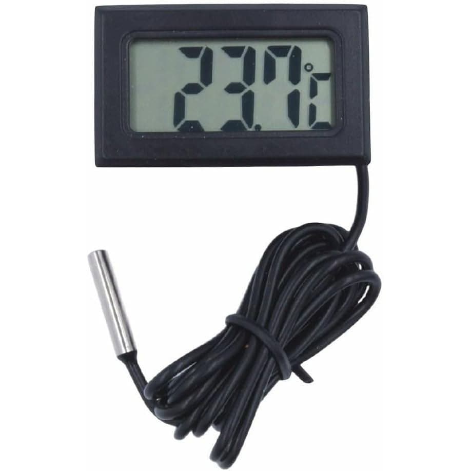 Termômetro Digital MINI, Termômetro Digital LCD Preto para Refrigerador com Monitor de Temperatura e Sonda com Cabo de 1