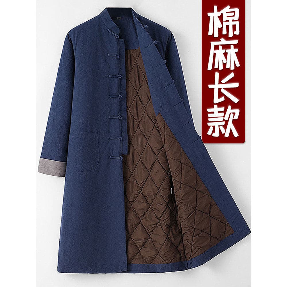Tang terno jaqueta acolchoada estilo chinês jaqueta acolchoada de inverno masculina jaqueta de inverno estilo chinês lon