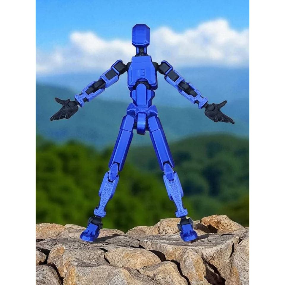 Boneco 100% Articulado Dummy 13 Figura de Ação Brinquedo Manequim Presente Infantil 14cm DESMONTADO Azul Safira/Preto