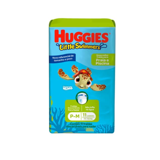FRALDA PRAIA E PISCINA HUGGIES SWIMMERS P/M C/11 UN DE 7,5 A 12,5 KG