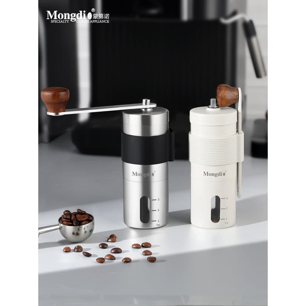 Mongdio Moedor de mão Moedor de grãos de café em aço inoxidável Moedor de café portátil