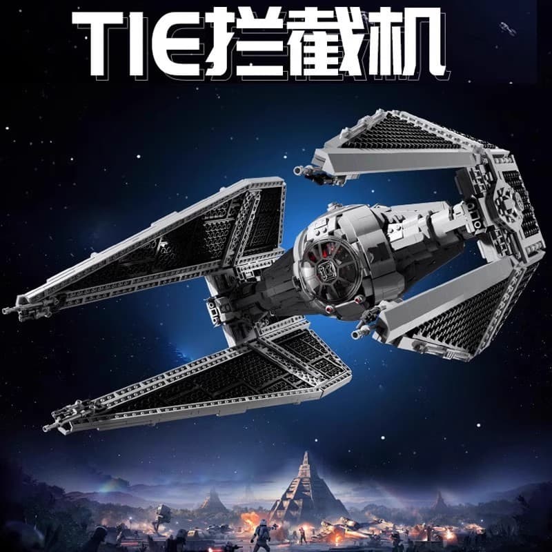 Compatível com os blocos de montar da nave de guerra Starfighter TIE Interceptor da LEGO Star Wars.