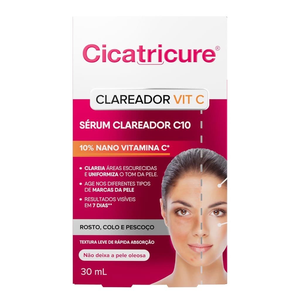 Cicatricure Sérum Clareador C10 10% Nano Vitamina C 30ml (7898636190706)