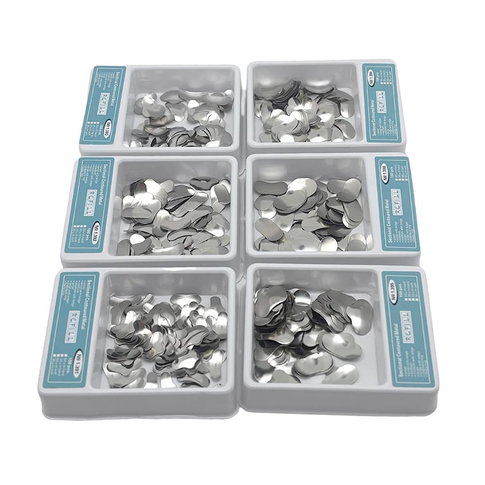 100 Unidades/Caixa Kit De Banda De Matriz Com Contornos Seccionais Materiais De Anéis De Metal