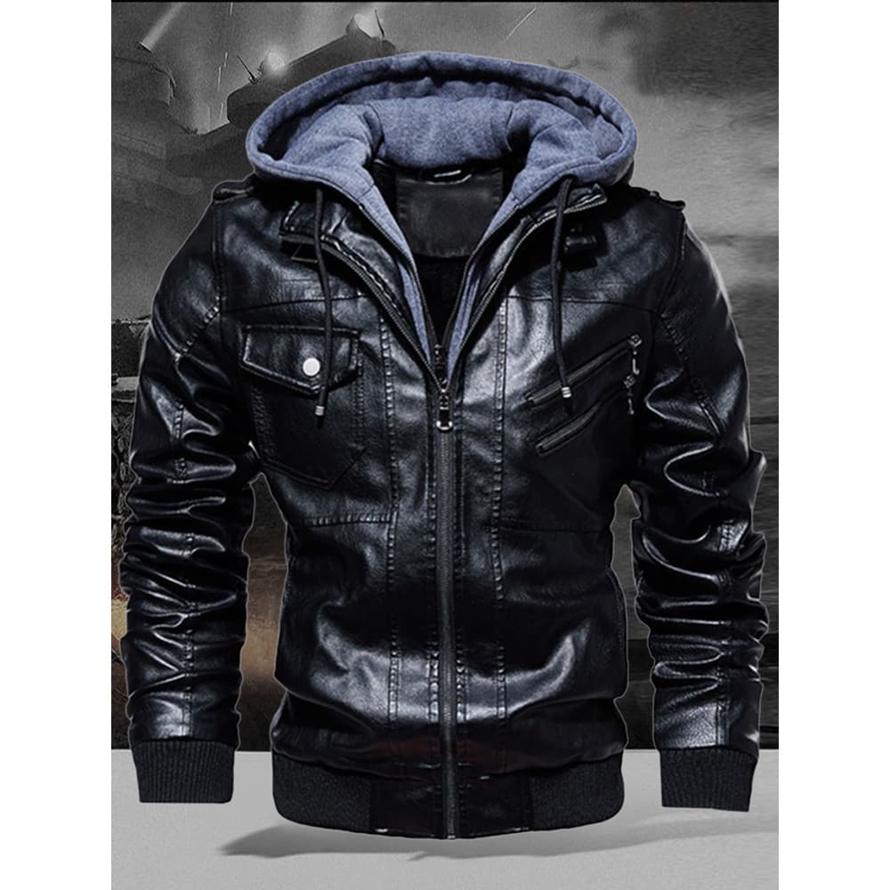 Haining jaqueta de couro masculina estilo 2026 novo estilo forro de lã pele espessada jaqueta de uma peça masculina prim