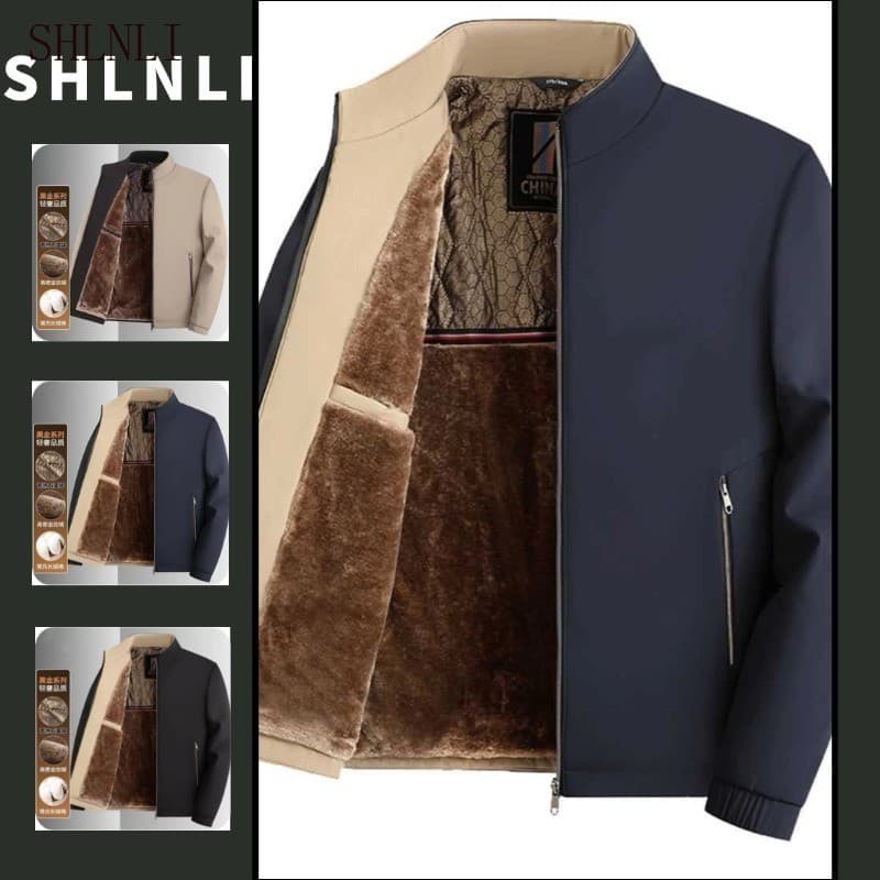 Outono Inverno Grosso Casual Jaqueta Quente Masculina Cor Sólida Casaco Curto Com Zíper
