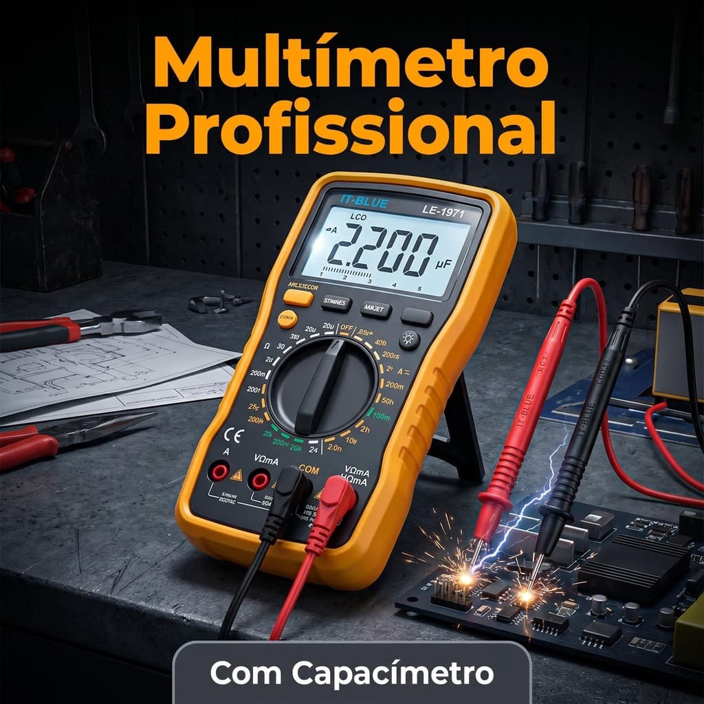 Multimetro Capacímetro Digital Profissional Portát