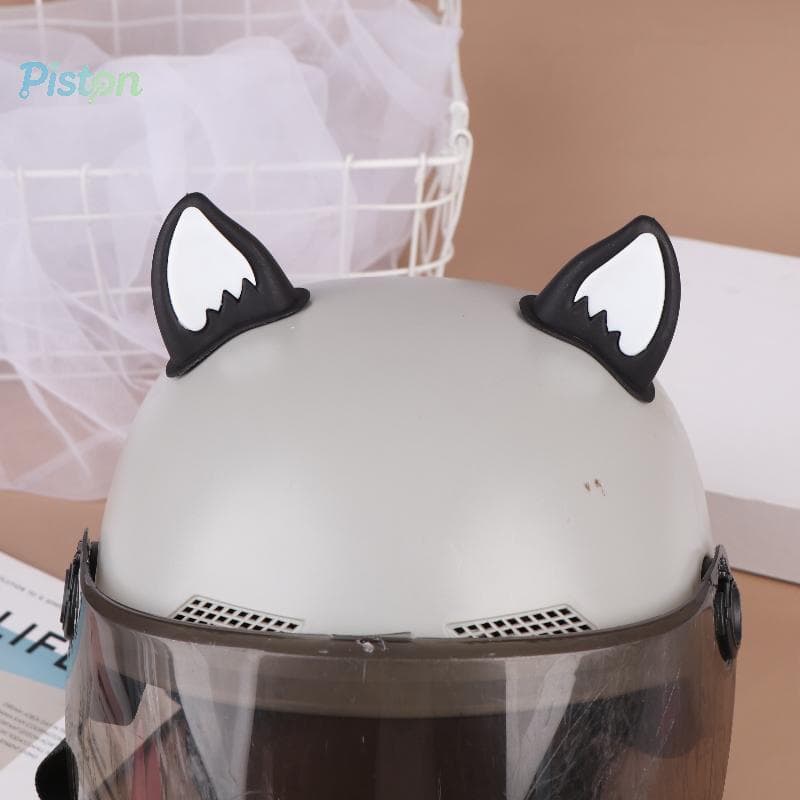Pistão Capacete Da Motocicleta Gato Orelha Decorações Acessório De Para Scooter Bicicleta Adesivo Moto Skate Ciclismo No
