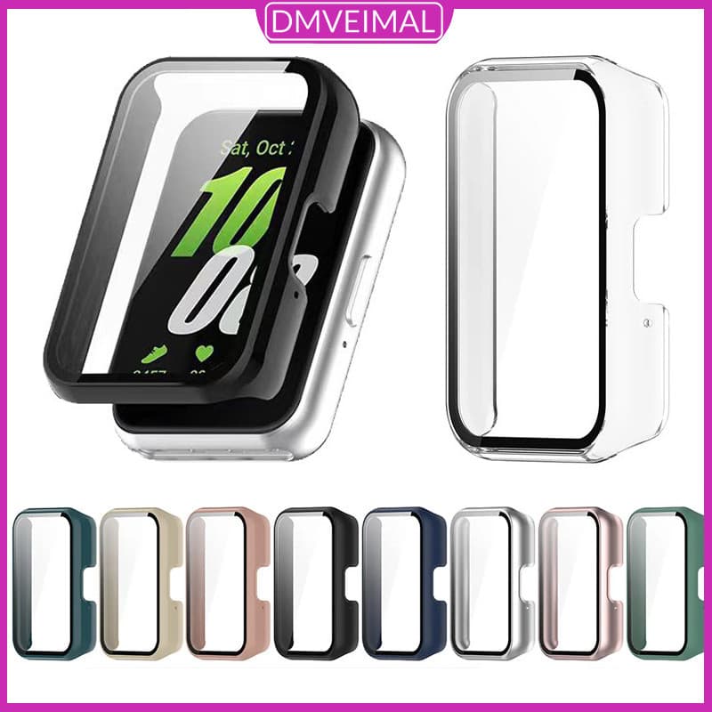 Capinha Case Capa PC Com Película De Vidro Para Relógio Smartwatch Samsung Galaxy Fit 3 Protetor De Tela