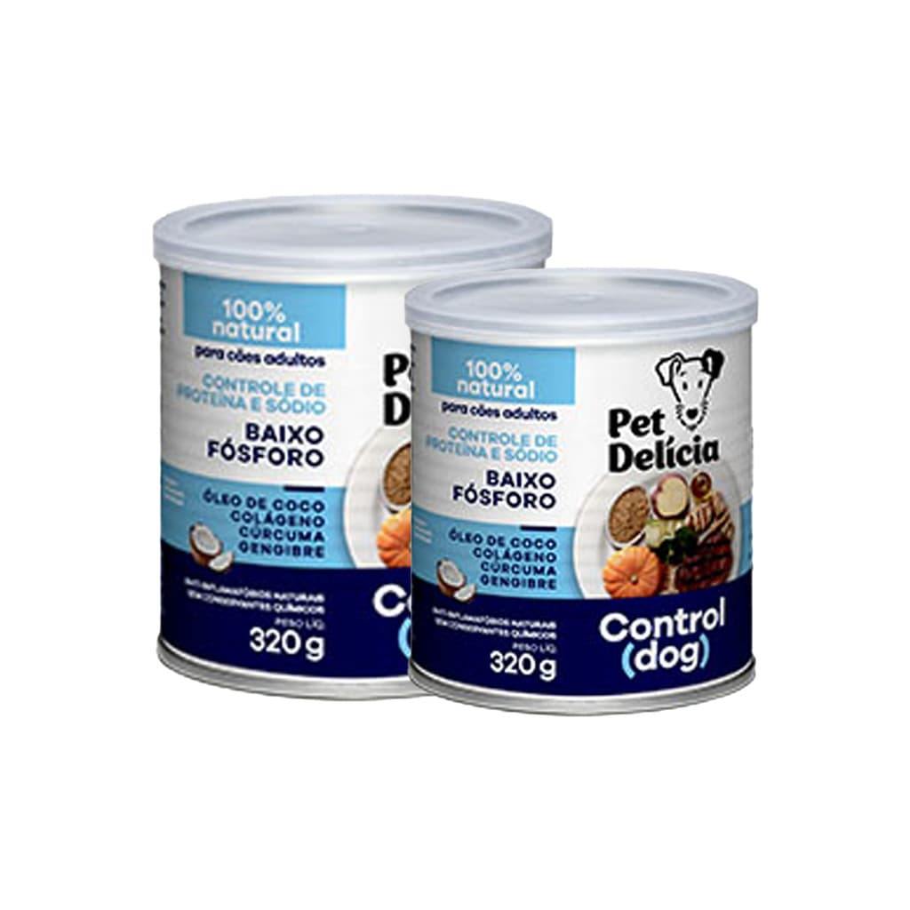 Ração Úmida Pet Delícia Cachorro Control Dog 320g Kit com 2