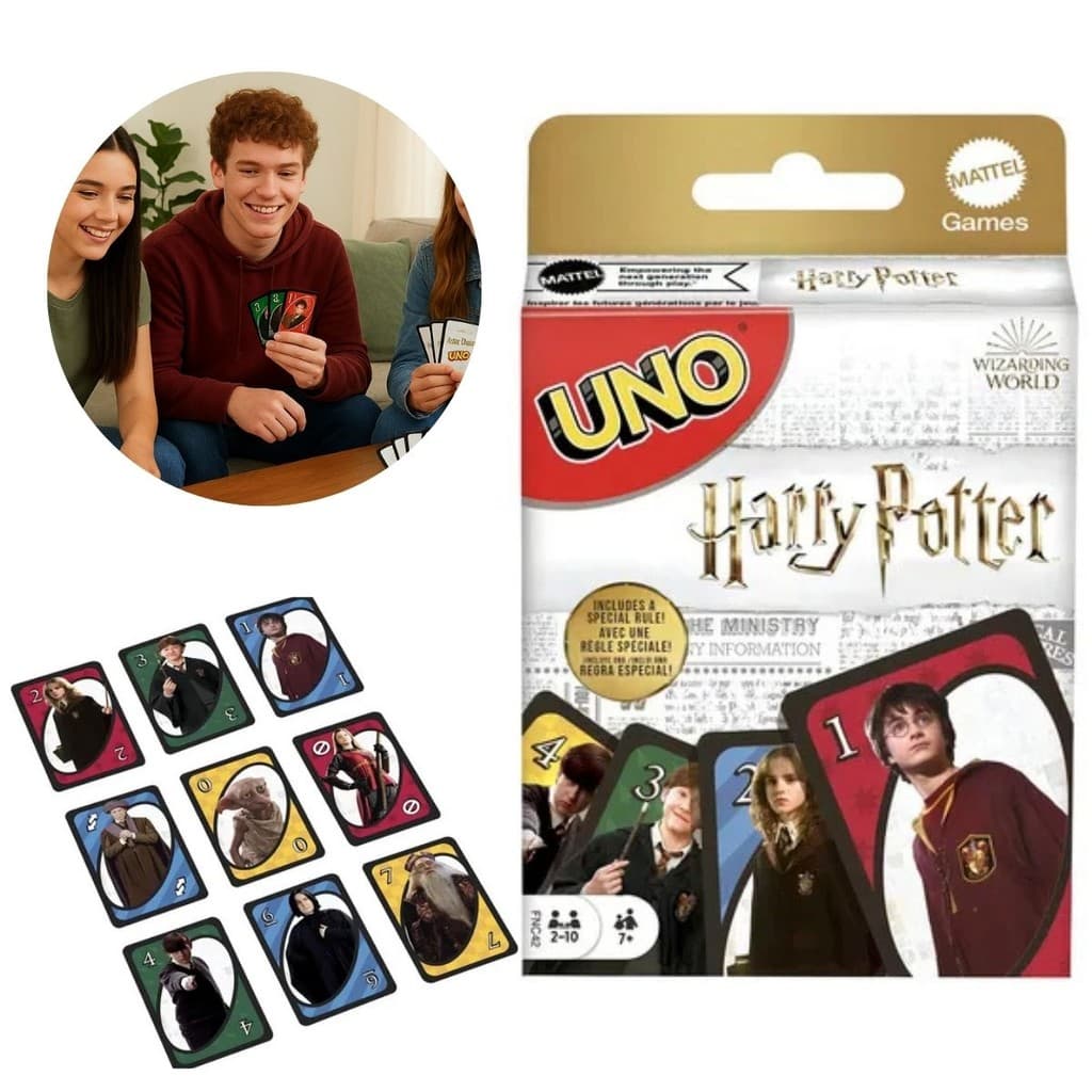Baralho UNO Harry Potter Original Diversão Mágica para Família e Amigos