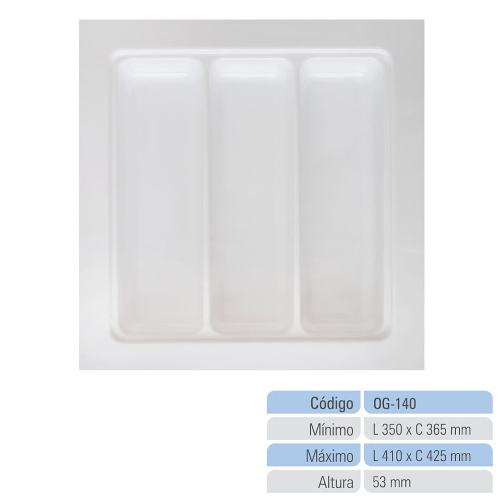 Organizador de Gaveta Porta Conchas Divisor de Talheres Organizador de Cozinha Og-140 branco Multiuso
