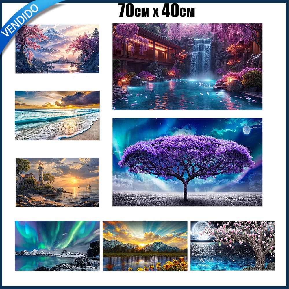 Kit de pintura com diamantes 5D para adultos 70x40 cm Pintura com diamantes redondos Tela artística Decoração para casa