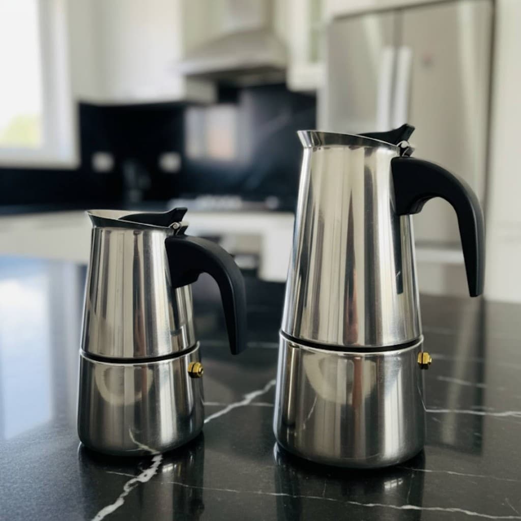 Cafeteira Italiana de Inox – 4 e 6 Xícaras – Café Expresso Tradicional