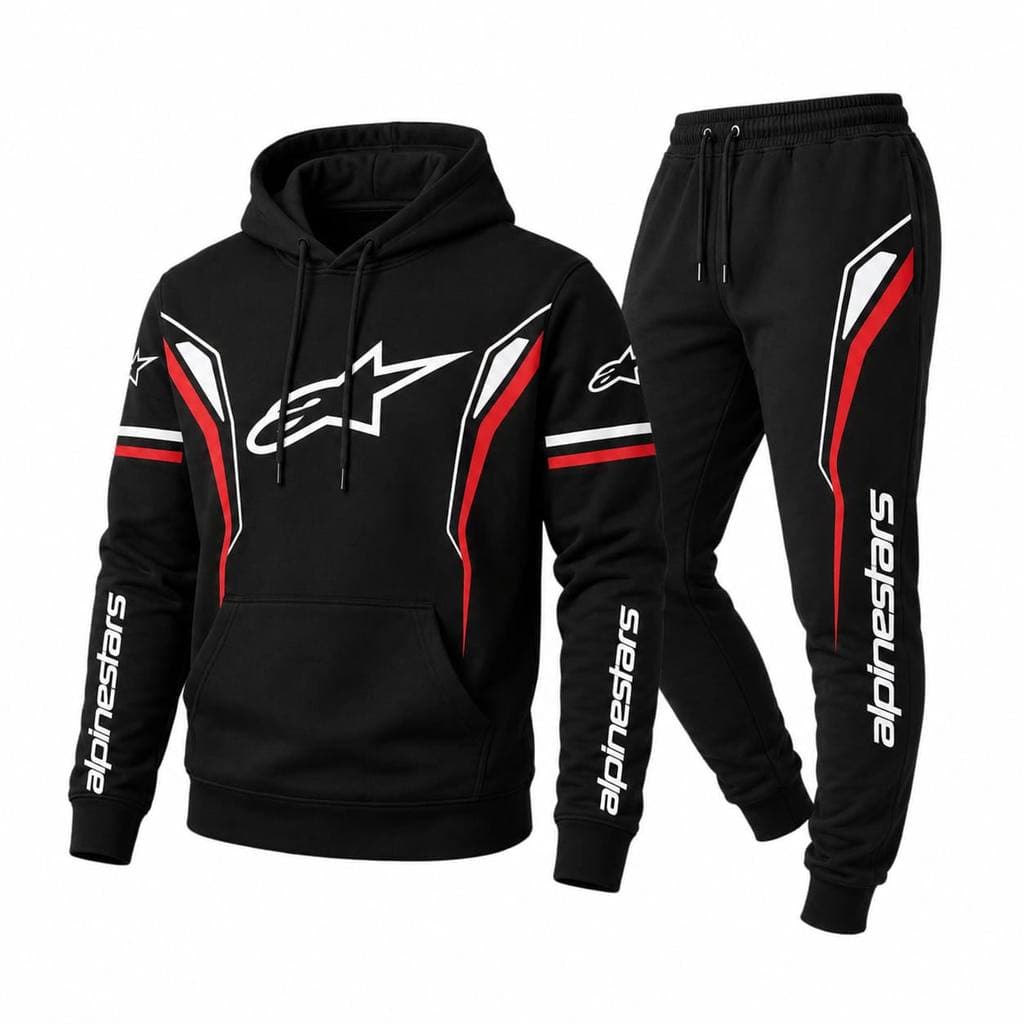Lançamento Exclusivo Conjunto Moletom Masculino Estampado Motoqueiro Estiloso Moderno Casaco Unissex Grosso Flanelad