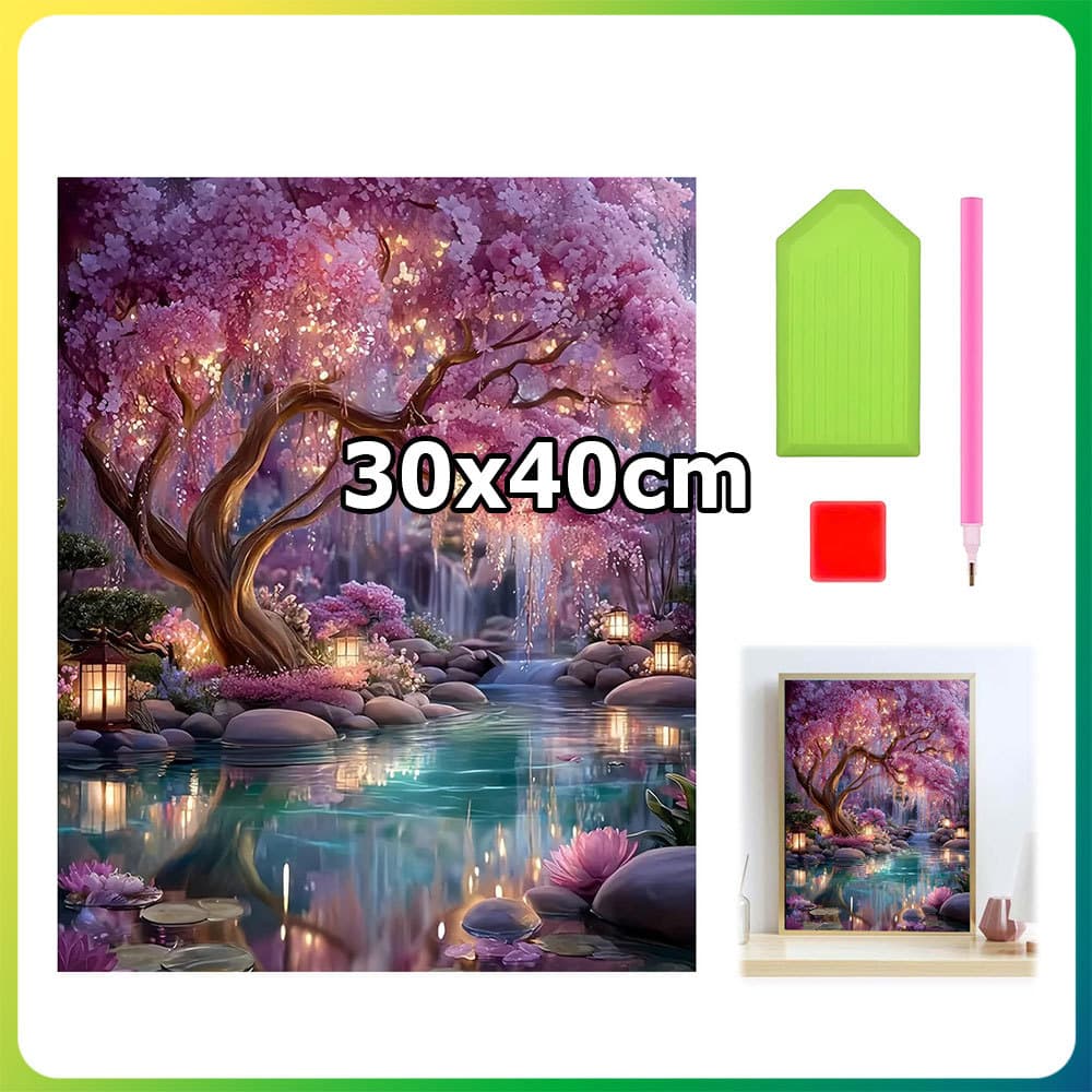 40x30 cm Huatan sob a lua quadrado pintura diamante DIY pintura artesanal 5D diamante ponto pintura decoração para casa