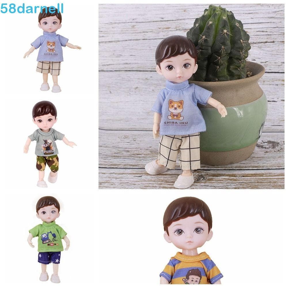 DARNELL Boneca BJD De 16 Cm , Olhos Simulados 3D , 13 Bonecas Articuladas , Com Roupas Fofa Dobradiça