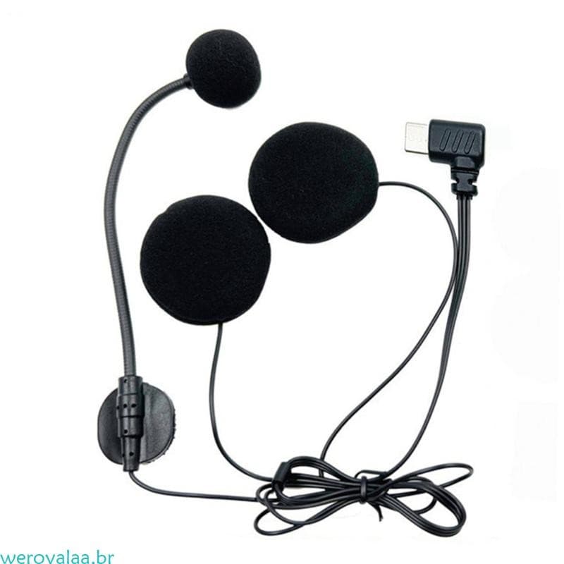 weroyalaa Tipo C Capacetes Microfone Boom Para Motocicleta Meio Capuz