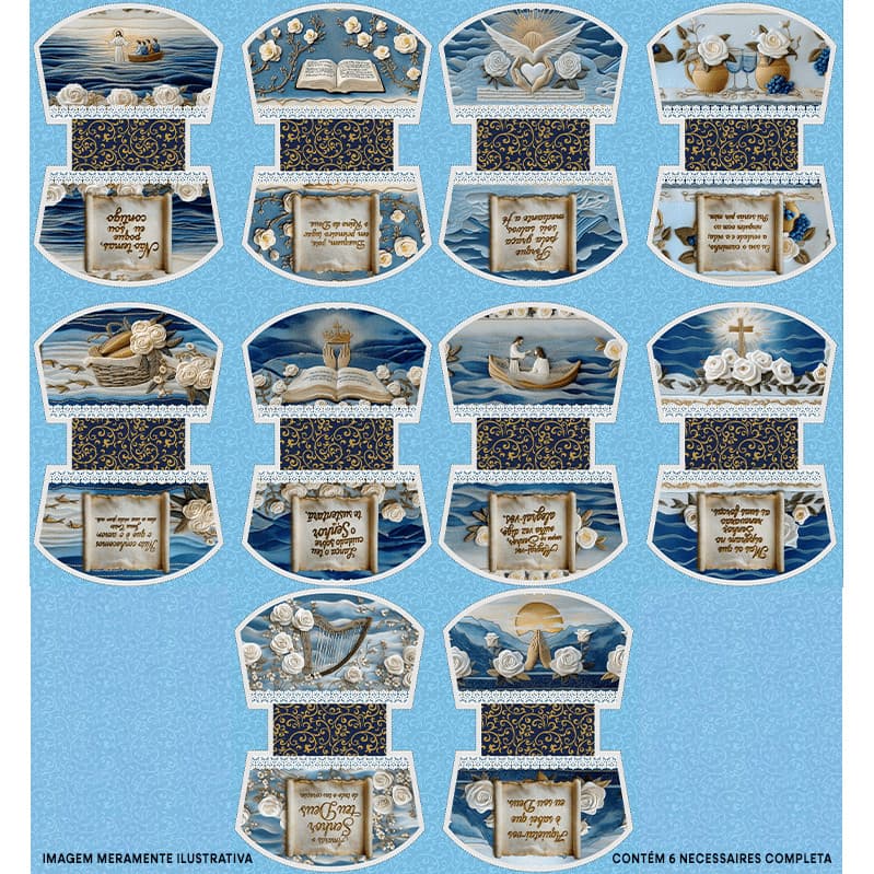 Tecido Tricoline Digital Necessaire Mar e a Fé Pano Patchwork Bolsa Artesanato Costura 100% Algodão