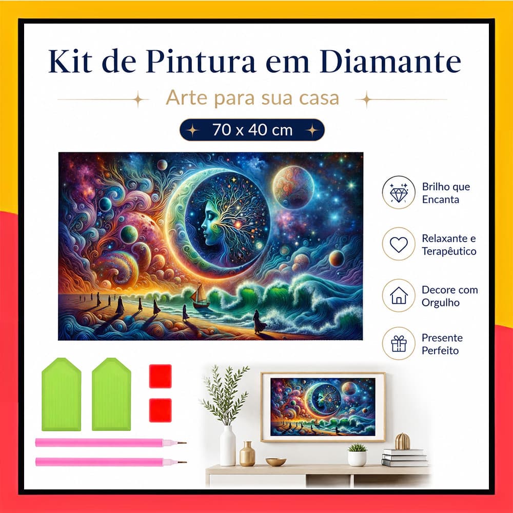 Pintura de diamante quadrado 5d, pintura de diamante DIY tamanho 70x40cm