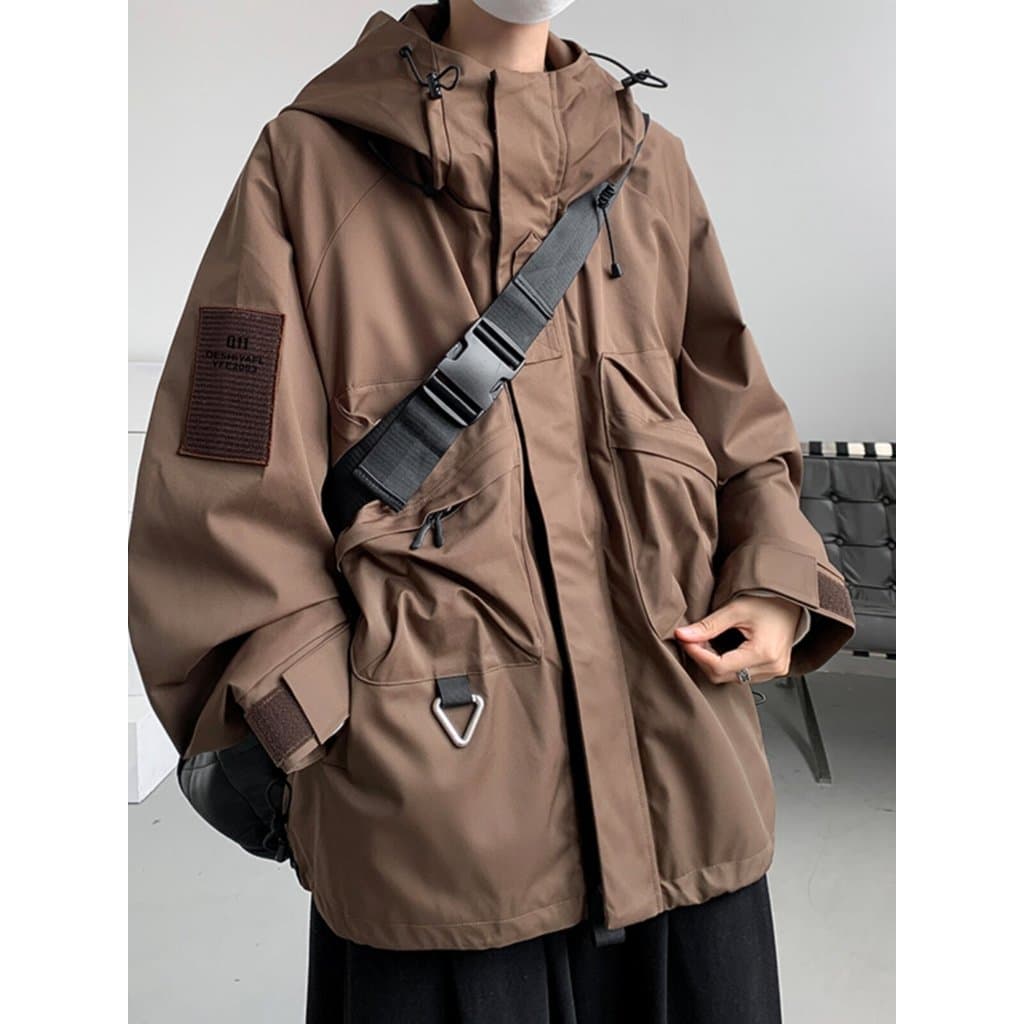 Jaqueta funcional americana macacão jaqueta masculina primavera outono estilo gordo mais gordura plus Size jaqueta Bombe