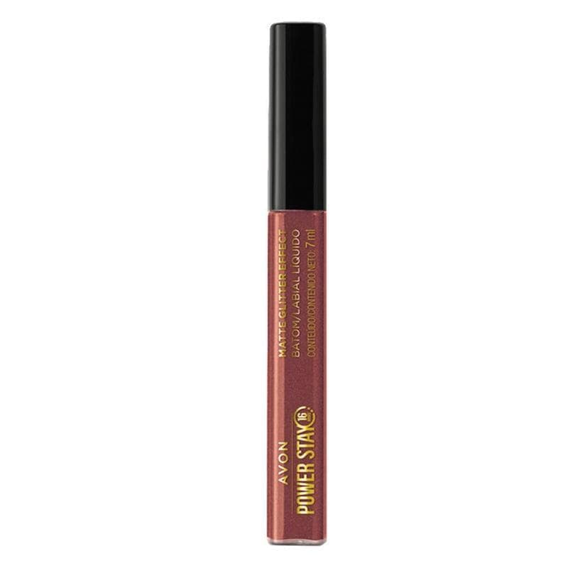 Batom Liquido Avon Matte Glitter Effect Avon Power Stay 