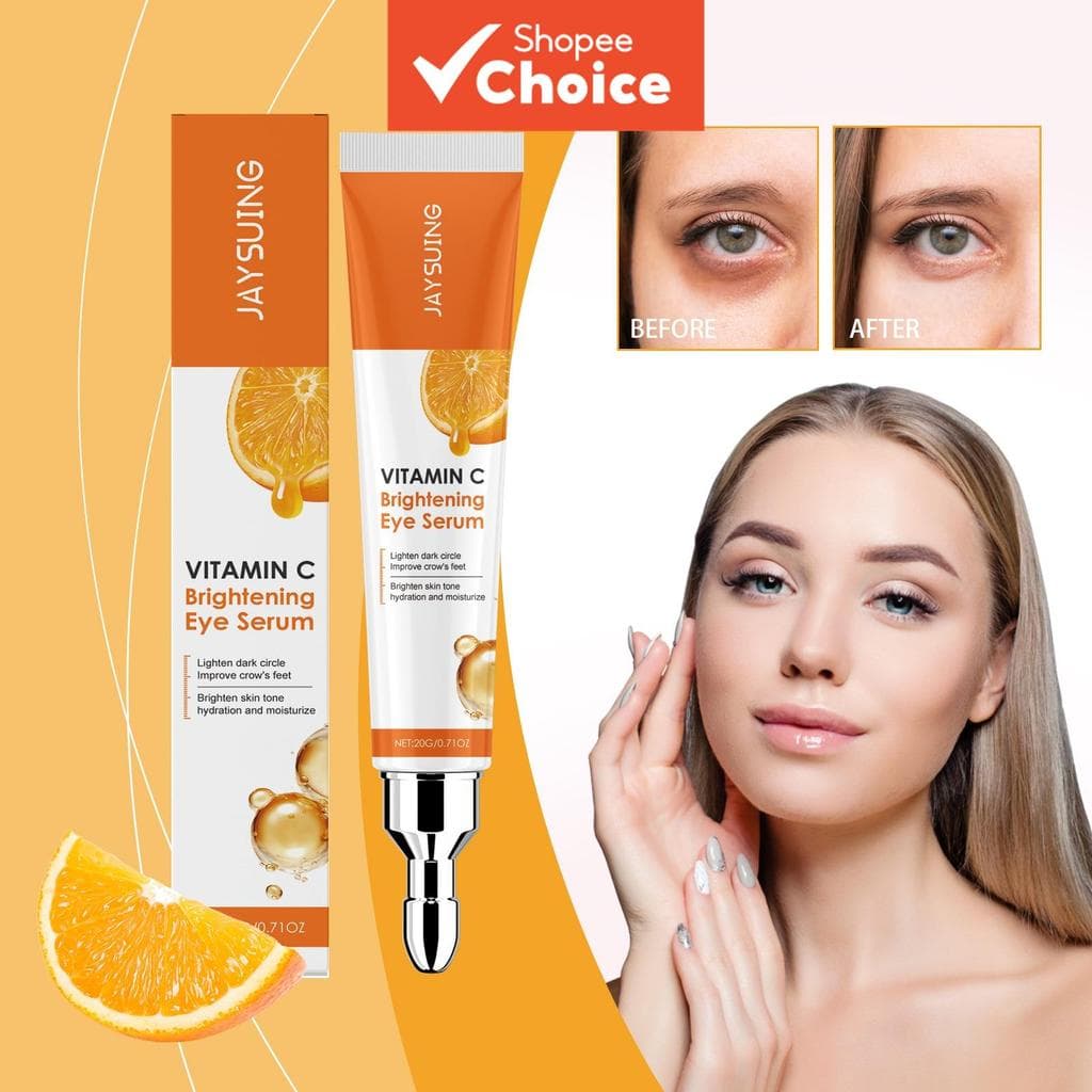  Creme para os Olhos de Vitamina C 20g Sérum para Olhos Olheiras Clareador Ácido Hialurônico Linhas Finas Bolsas para os