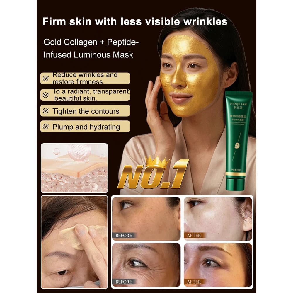 [Pele Radiante] [Máscara Facial de Ouro] Colágeno/Hidratação/Anti-Idade